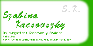 szabina kacsovszky business card